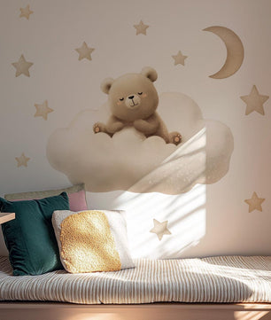Vinilos decorativos Adhesivos infantiles de Pared de oso tierno en nube