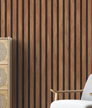Papel para paredes Lineas madera marron