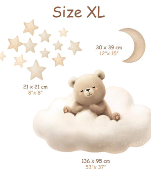 Vinilos decorativos Adhesivos infantiles de Pared de oso tierno en nube
