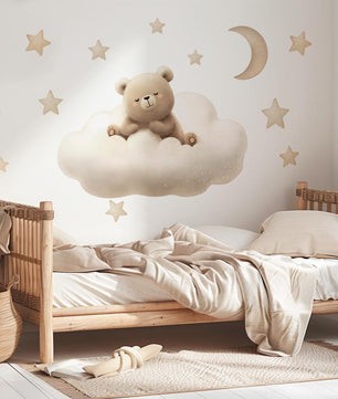 Vinilos decorativos Adhesivos infantiles de Pared de oso tierno en nube