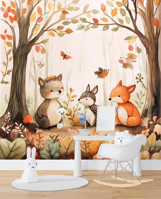 Papel para paredes Amigos del bosque