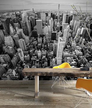 Papel para paredes Ciudades 10 New York Blanco y Negro