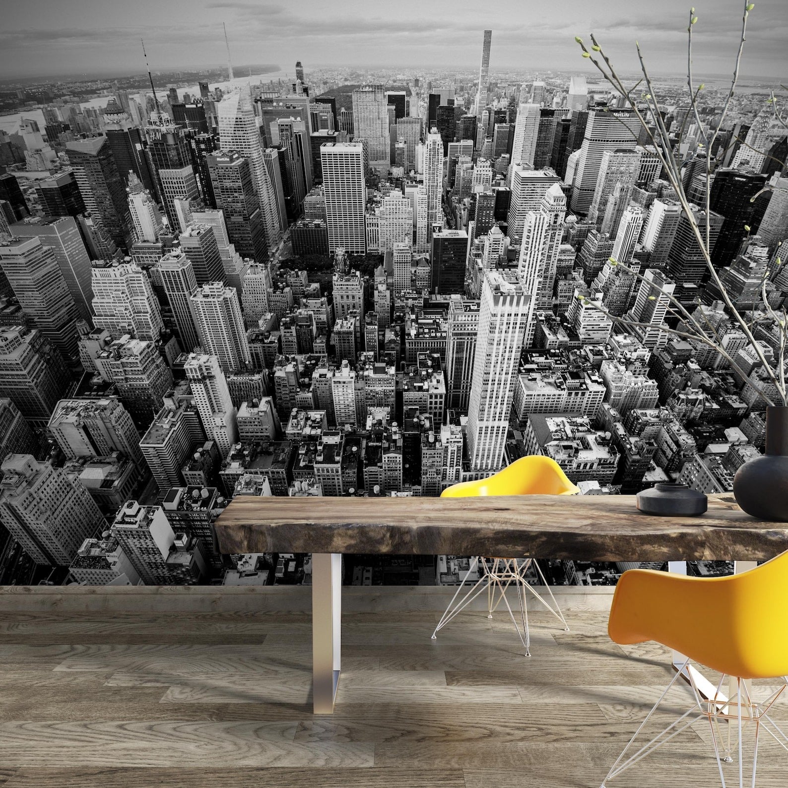Papel para paredes Ciudades 10 New York Blanco y Negro
