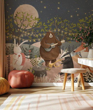 Papel para paredes Noche de fiesta en el bosque