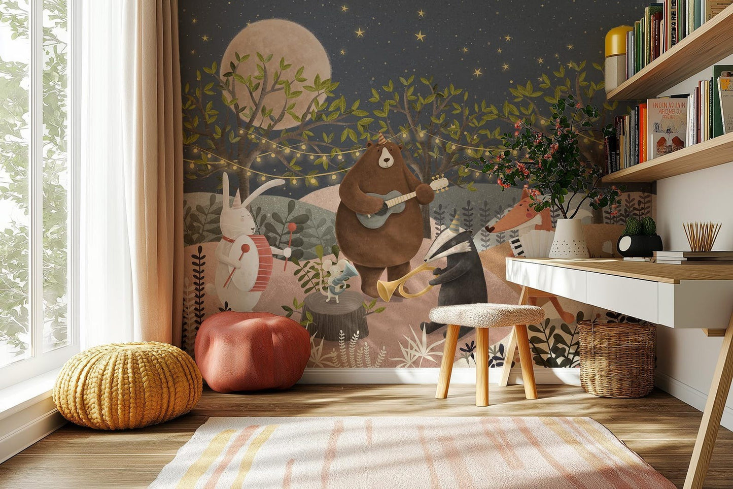 Papel para paredes Noche de fiesta en el bosque
