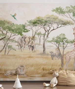Papel para paredes animales safari
