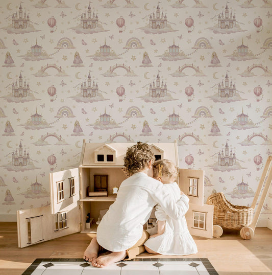 Papel para paredes tierra de princesa mosaico2
