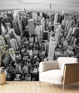 Papel para paredes Ciudades 10 New York Blanco y Negro