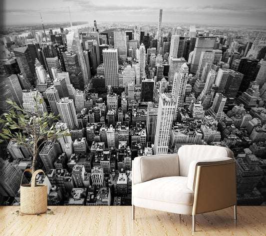 Papel para paredes Ciudades 10 New York Blanco y Negro
