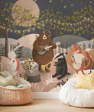 Papel para paredes Noche de fiesta en el bosque