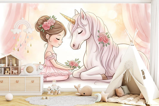 Papel para paredes Unicornio con Bailarina