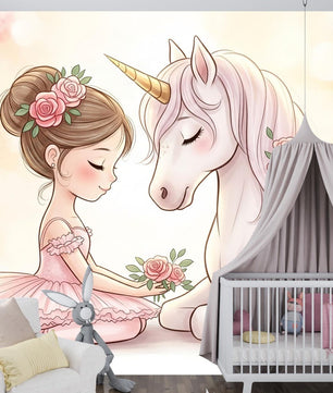 Papel para paredes Unicornio con Bailarina