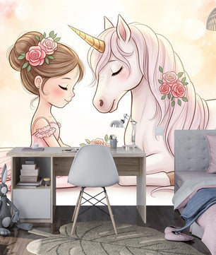 Papel para paredes Unicornio con Bailarina
