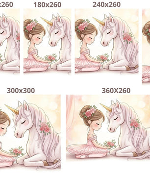 Papel para paredes Unicornio con Bailarina