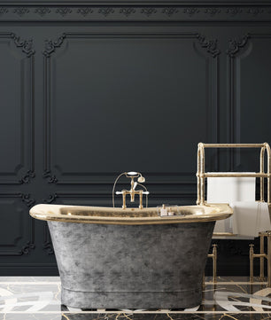 Papel para paredes Paneles de madera vintage negro