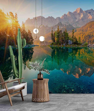 Papel para paredes Paisajes 3 lago del bosque