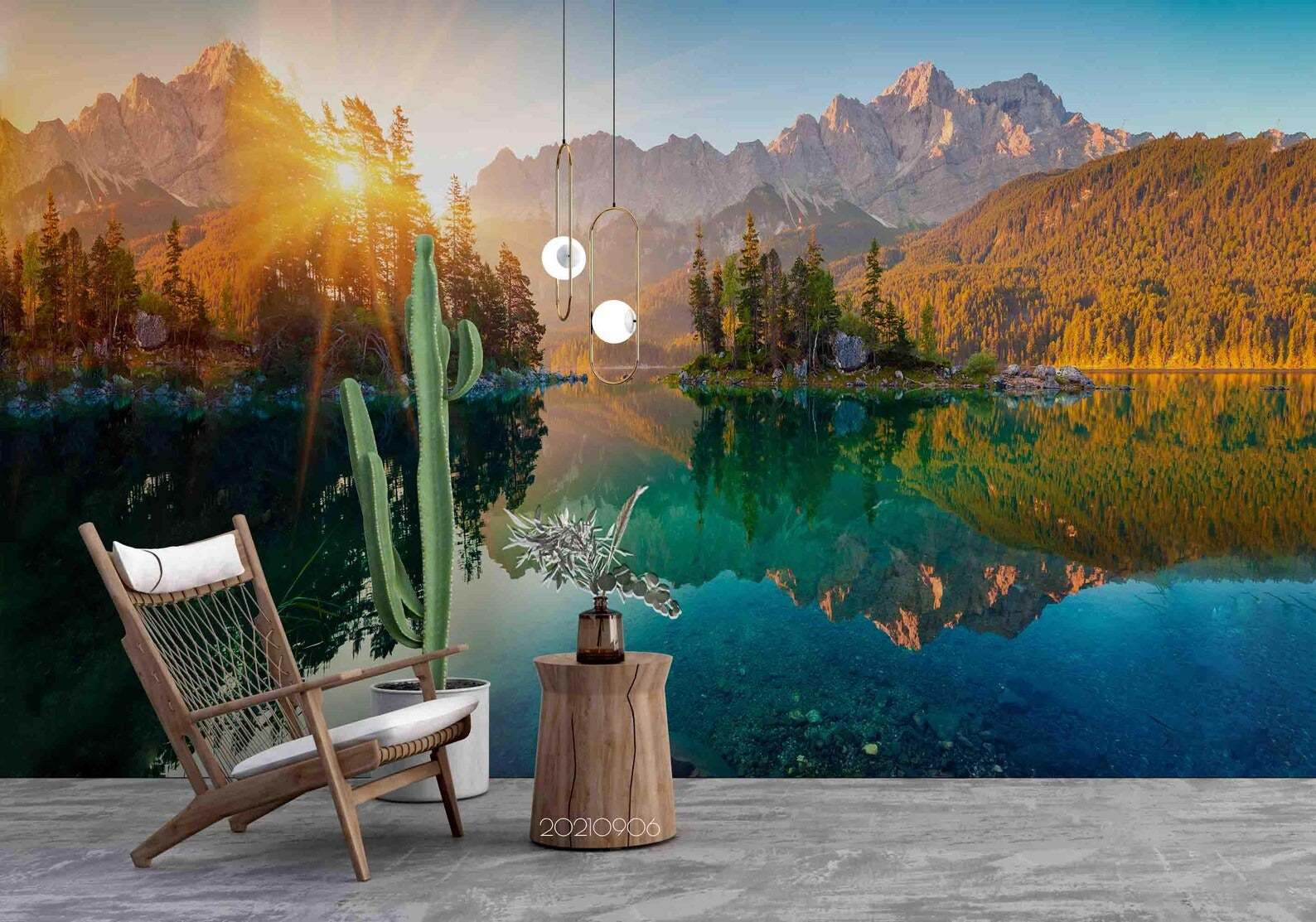 Papel para paredes Paisajes 3 lago del bosque