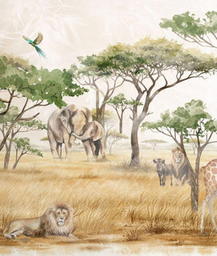 Papel para paredes animales safari