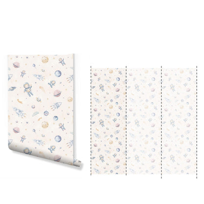 Papel para paredes Mosaico astronauta infantil