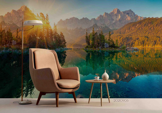 Papel para paredes Paisajes 3 lago del bosque