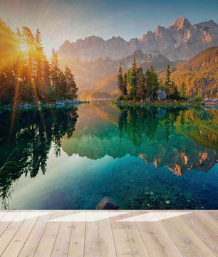 Papel para paredes Paisajes 3 lago del bosque