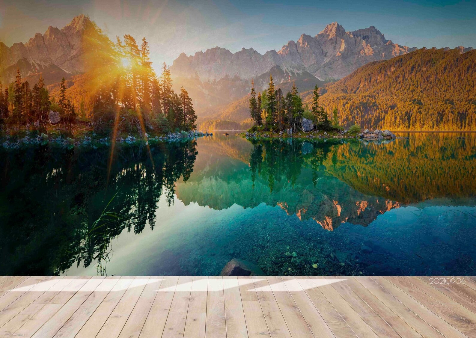 Papel para paredes Paisajes 3 lago del bosque