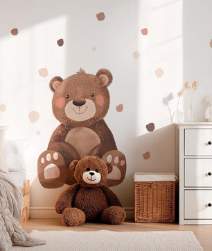 Vinilos decorativos Adhesivos infantiles de Pared de oso teddy con manchas