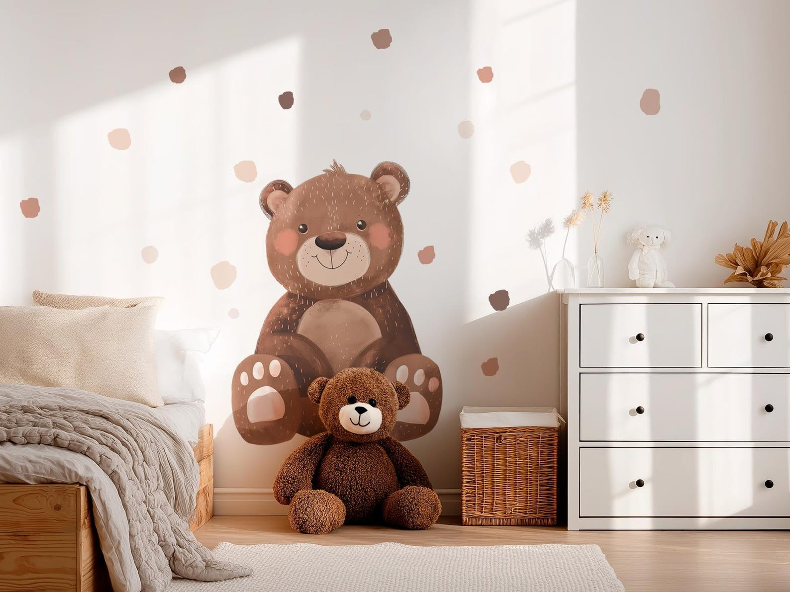 Vinilos decorativos Adhesivos infantiles de Pared de oso teddy con manchas