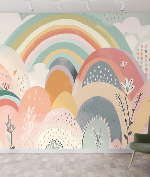 Papel para paredes Montañas de Arcoiris