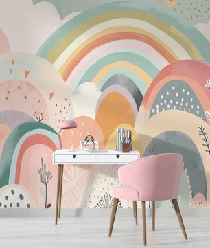 Papel para paredes Montañas de Arcoiris