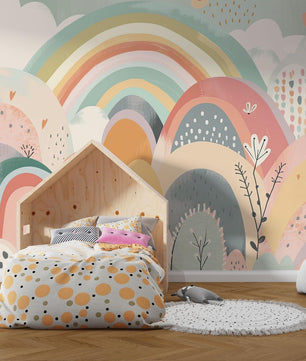 Papel para paredes Montañas de Arcoiris
