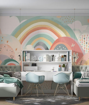 Papel para paredes Montañas de Arcoiris