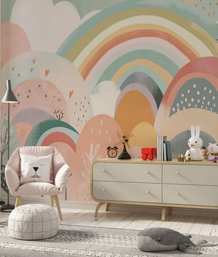 Papel para paredes Montañas de Arcoiris