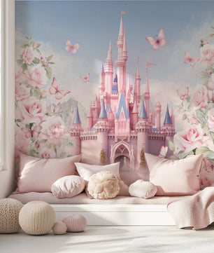 Papel para paredes Castillo con flores