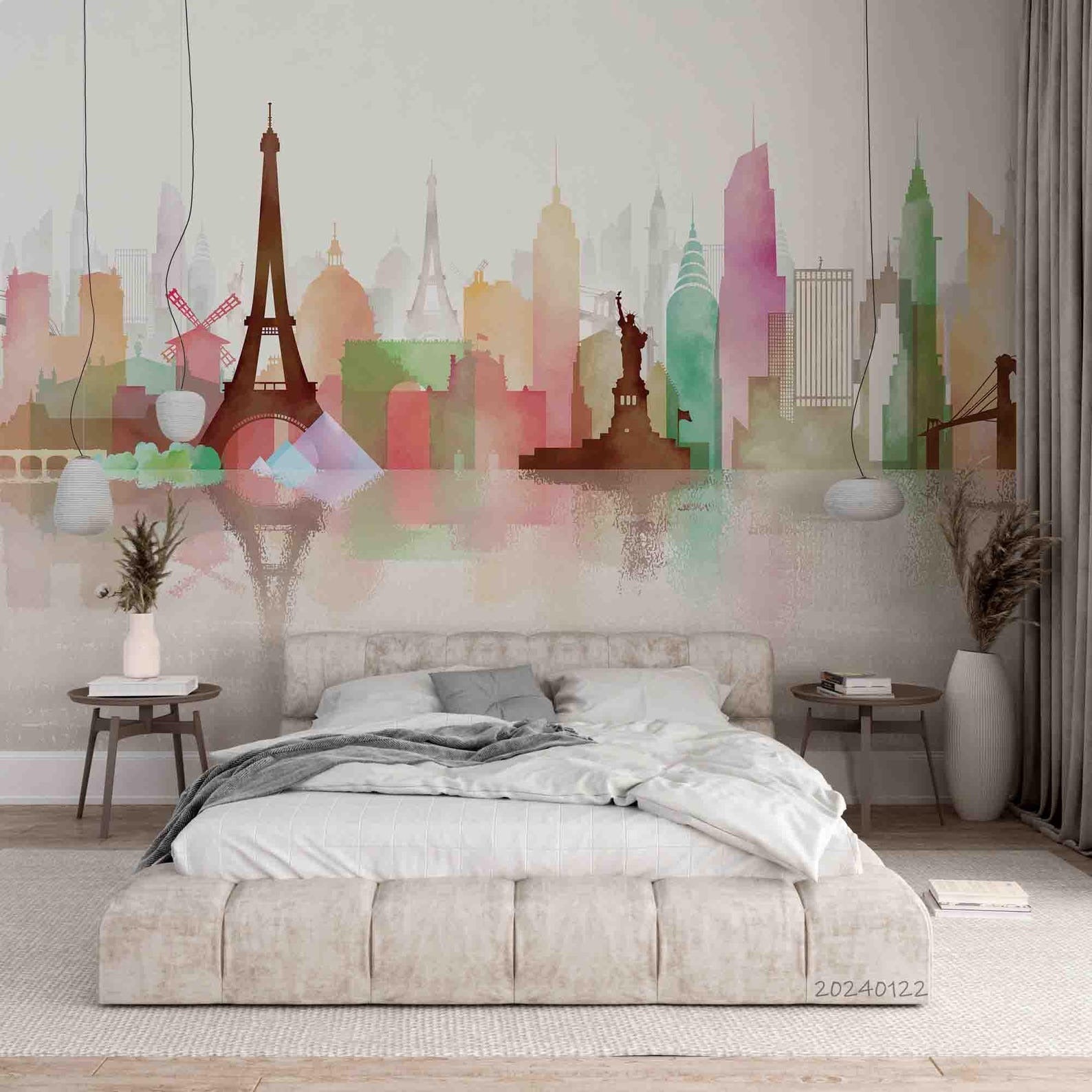 Papel para paredes Ciudades silueta monumentos