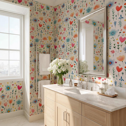 Papel para paredes Flores Mosaico 3