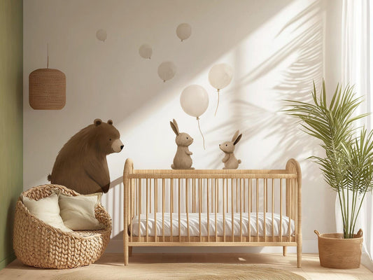 Vinilos decorativos Adhesivos infantiles de Pared de oso, conejos y globos