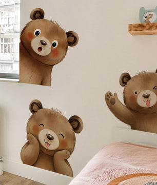Vinilos decorativos Adhesivos infantiles de Pared de oso esquinero