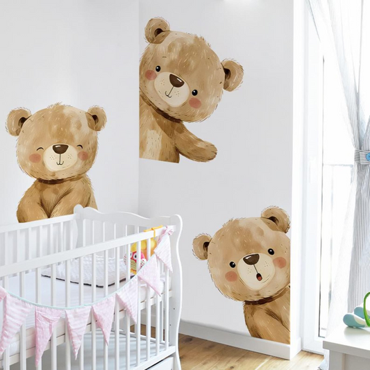 Vinilos decorativos Adhesivos infantiles de Pared de oso esquinero