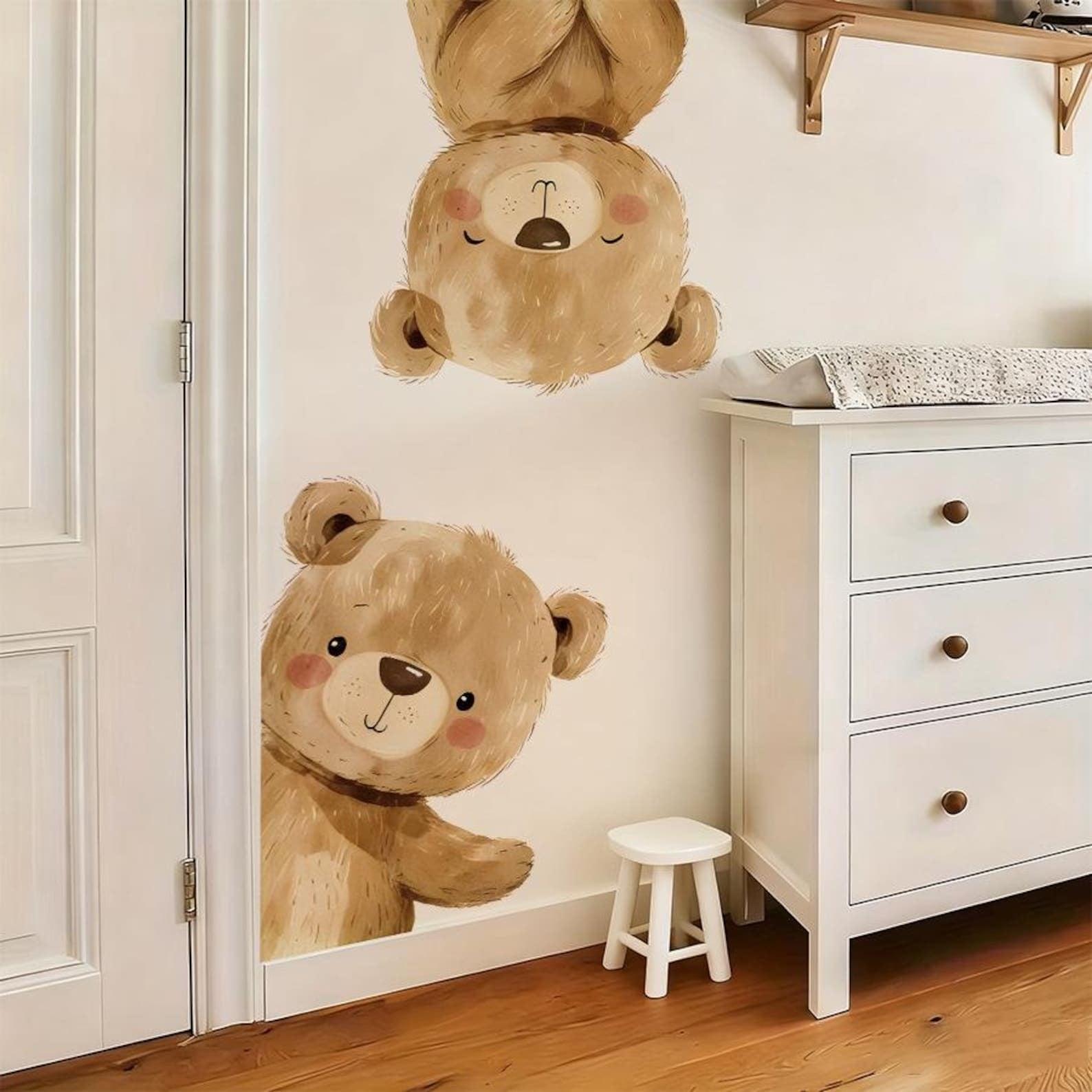 Vinilos decorativos Adhesivos infantiles de Pared de oso esquinero