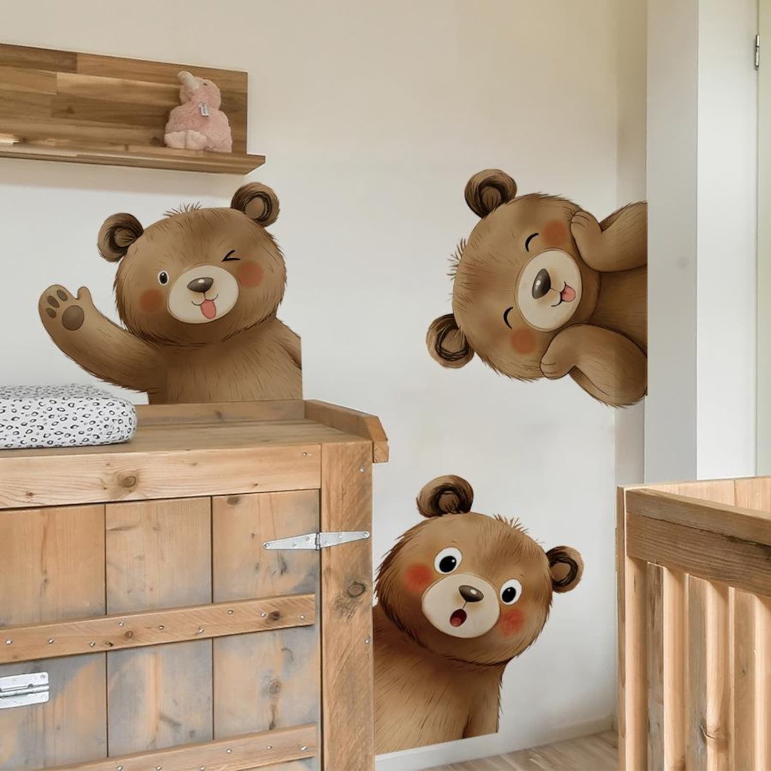 Vinilos decorativos Adhesivos infantiles de Pared de oso esquinero