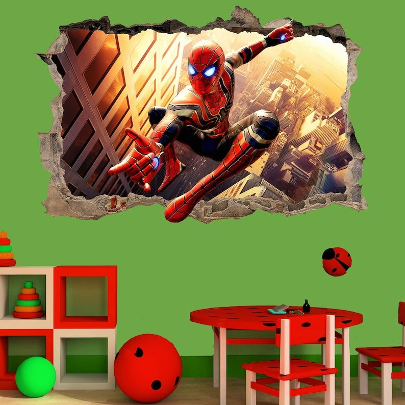 Vinilos decorativos Adhesivos infantiles de pared spiderman modelo 2 niño