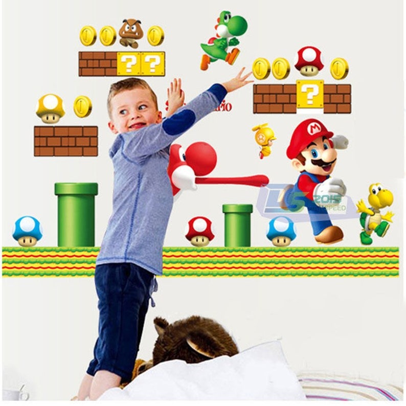 Vinilos decorativos Adhesivos infantiles de Pared mario bros 9 niño (0067)