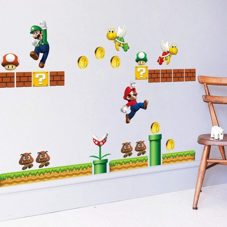 Vinilos decorativos Adhesivos infantiles de Pared mario bros 6 niño (0065)