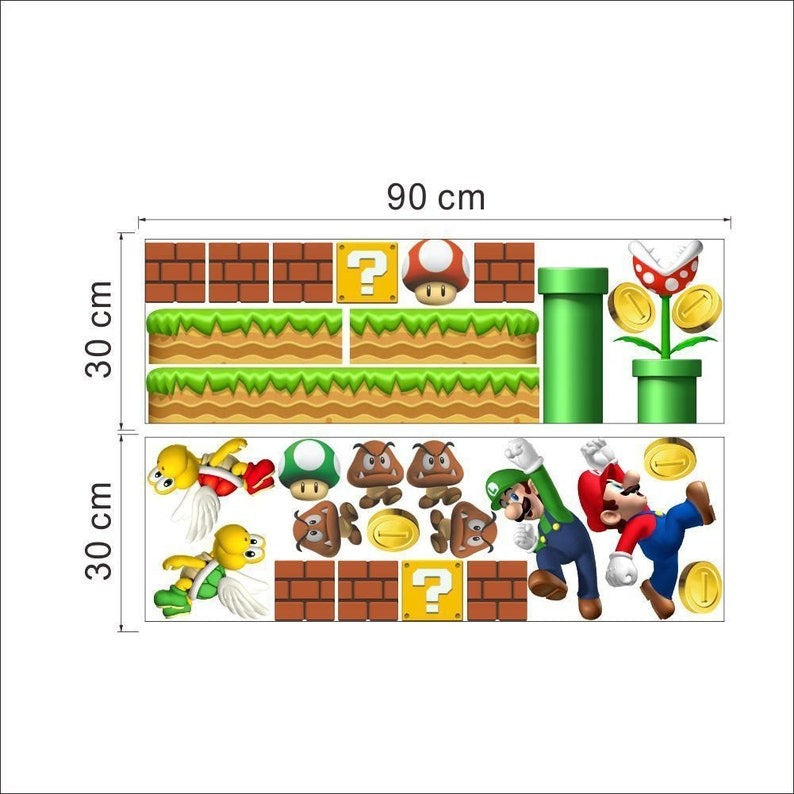 Vinilos decorativos Adhesivos infantiles de Pared mario bros 6 niño (0065)