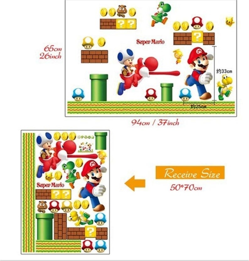 Vinilos decorativos Adhesivos infantiles de Pared mario bros 9 niño (0067)