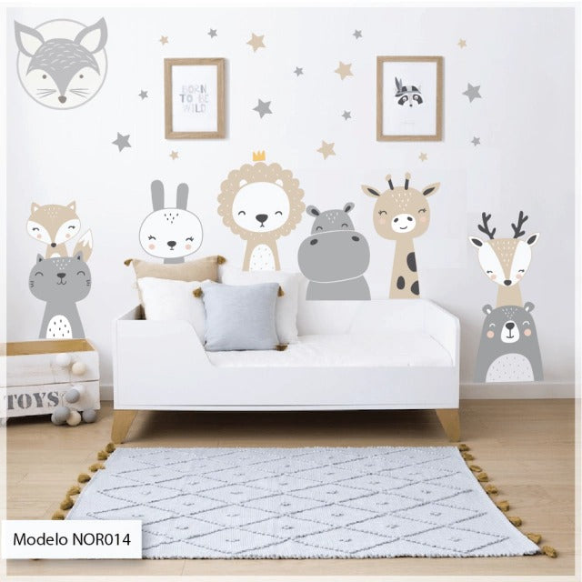 Combo de Vinilos decorativos Adhesivos Animales beige