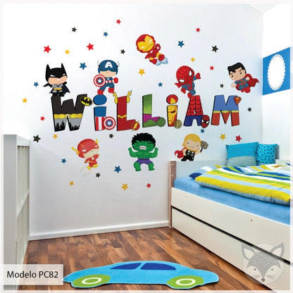 Combo de Vinilos decorativos Adhesivos Superheroes