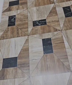 Papel para paredes Cuadros Madera con Marmol en el Centro