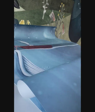 Papel para paredes ballena en fondo de oceano